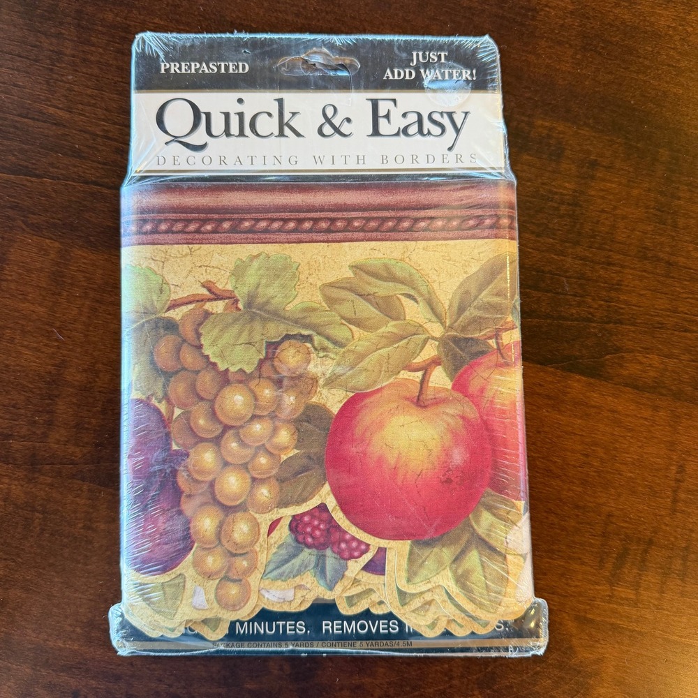 Vintage Wallpaper Border Orchard Garland Fruit FP00171B Die Cut Country Kitchen